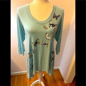 Karen by Karen Kane blue tunic, size M